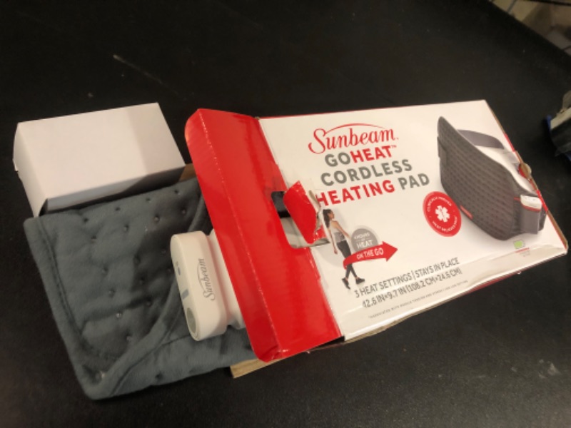 Photo 1 of Sunbeam Cordless Heating Pad with Rechargeable and Portable Design for Recovery