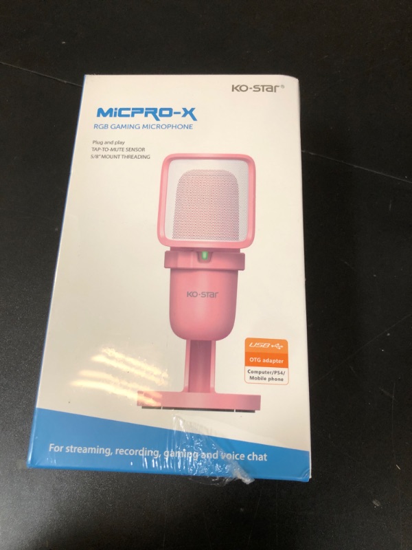Photo 1 of Ko-Star USB Microphone Gaming for PC Pink?Mini Computer Gaming Mic for PS4/ PS5/ Mac,Streaming Microphone for PC Gaming,Condenser Mic with RGB Streaming,PopFilter,Shock Mount for Recording,Podcasting