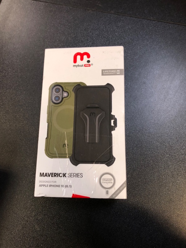 Photo 2 of M MYBAT PRO Maverick Series iPhone 16 Pro 6.3 Case with Belt Clip Holster,[Compatible with Magsafe] w/Screen Protector,Anti-Drop,Shockproof,with 360°Rotating Kickstand,Heavy Duty Protection Blue