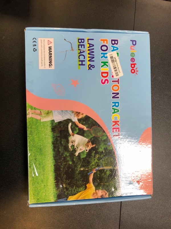 Photo 1 of PULEEBO Kids Badminton Racket Set - Children Beginner Family Outdoor Camping Badminton Sport Game Steel Alloy Badminton Racket Including 4 Rackets 8 Shuttlecocks 1 Storage Bag