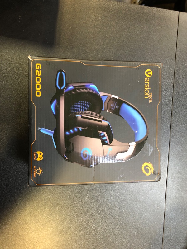 Photo 1 of VersionTECH. G2000 Gaming Headset for PS5 PS4 Xbox One Controller,Bass Surround Noise Cancelling Mic, Over Ear Headphones with LED Lights for Mac Laptop Xbox Series X S Nintendo Switch NES PC Games