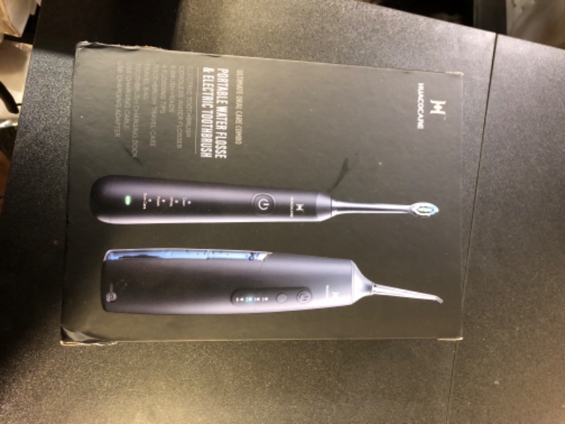 Photo 2 of 2-1 Oral Clean Kit- Water Dental flosser & Electric Toothbrush Combo- Brushing & Flossing- for Teeth Cleaning and Gum Health (Black)