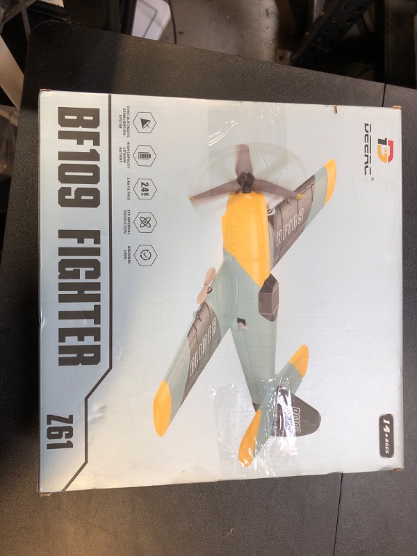 Photo 1 of DEERC RC Plane 3 Channel BF-109 Remote Control Airplane Fighter Toys,2.4GHz 6-axis Gyro Stabilizer RTF Glider Aircraft Plane with 2 Batteries,Easy to Fly for Adults Kids Beginners Boys