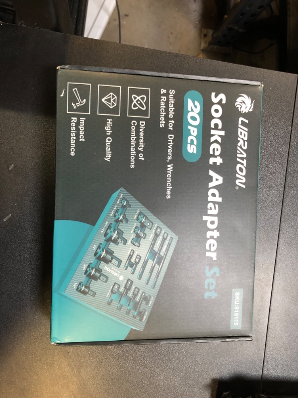 Photo 1 of LIBRATON 20PCS Socket Adapter and Reducer Set, Impact Socket Adapters, Includes Cr-V Reducers, Cr-Mo Universal Joints, Cr-V Socket Adapter Extension, XPE Foam, for Automotive Repair DIY Project