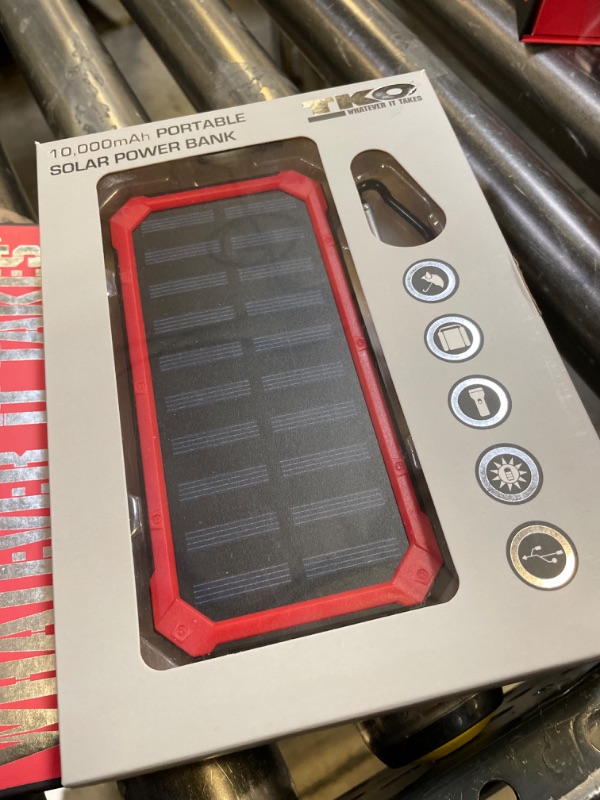 Photo 2 of TKO 10,000 mAh Solar Charging Water-Resistant Power Bank
