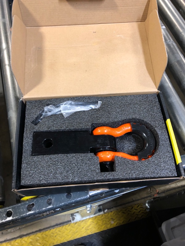 Photo 2 of AUTOBOTS Tow Hitch Receiver 2", 45,000 Lbs Break Strength Shackle Hitch Receiver with 5/8" Screw Pin, 3/4 Shackle, Towing Accessories for Vehicle Trailer Recovery Off-Road Orange&Black