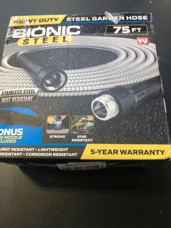 Photo 2 of Bionic Steel 75 Foot Garden Hose 304 Stainless Steel Metal Water Hose – Super Tough and Flexible