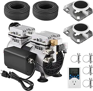 Photo 1 of Aerator, 5.2 CFM for Pond and Lakes Up to 3 Acres, 3/4 HP Compressor + 200 Feet Air Hoses + 2 Diffusers + Timer, Aeration Pumps Kit for Deep Water Oxygen Circulation
