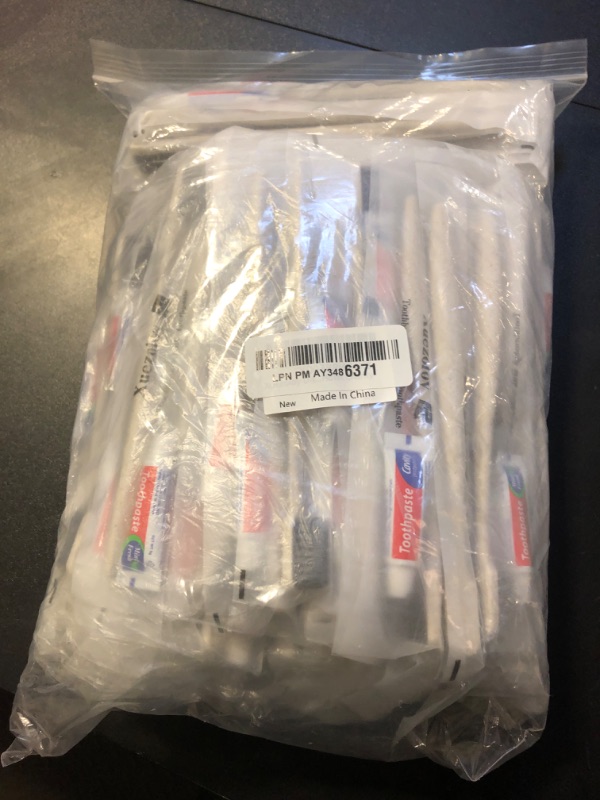 Photo 1 of Xuezoioy Disposable Toothbrushes with Toothpaste,100 Pack Apricot Individually Wrapped Disposable Travel Toothbrushes Kit in Bulk for Homeless,Nursing Home,Hotel,Charity