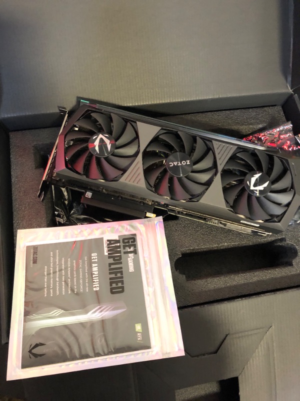 Photo 2 of ZOTAC GAMING GeForce RTX™ 3080 Ti AMP Holo 12GB GDDR6X 384-bit 19 Gbps PCIE 4.0 Graphics Card, HoloBlack, IceStorm 2.0 Advanced Cooling, SPECTRA 2.0 RGB Lighting, ZT-A30810F