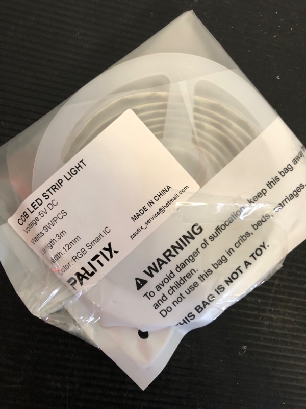 Photo 1 of PAUTIX RGB Smart IC COB LED Strip Light 5V USB,Color Chasing UL-Listed Multicolor Flexible Tape LED Strip Light 9.84ft/3m Work with Alexa/Google Assistant,for TV,Desk,Monitor DIY Decoration