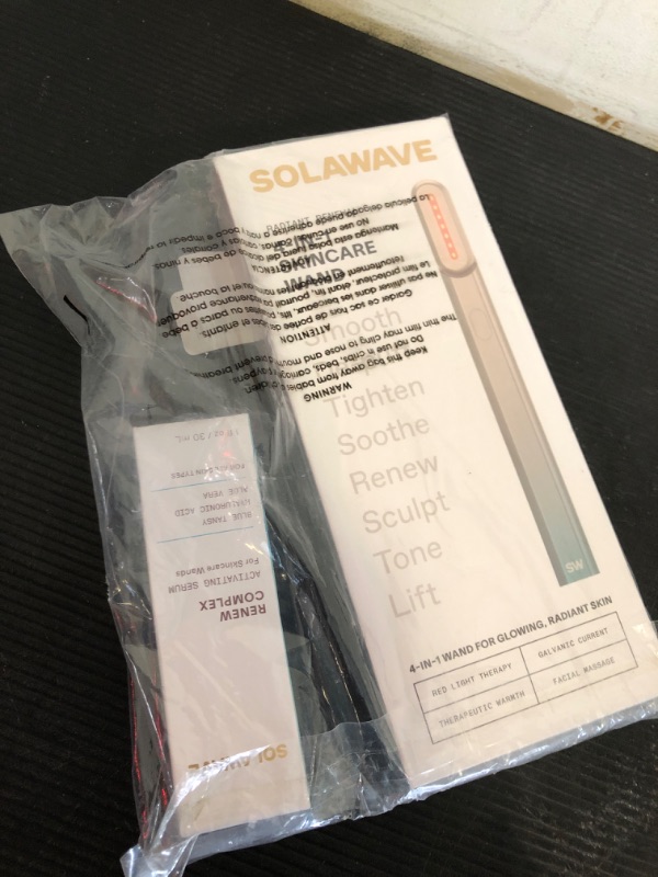 Photo 2 of Solawave 4-in-1 Radiant Renewal Wand and Serum Bundle, Face Skincare Wand with Facial Massager, Facial Wand with Renew Complex Serum