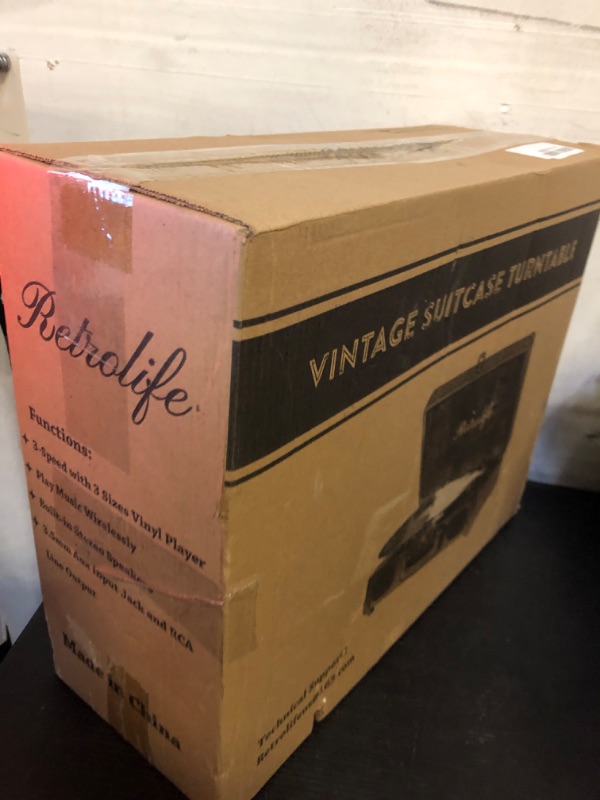 Photo 1 of Turntable Vinyl Record Player 3-Speed Suitcase Portable Belt-Driven Record Player with Built-in Speakers RCA Line Out AUX in Headphone Jack Vintage White