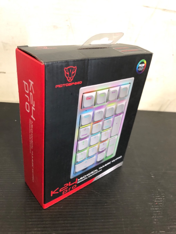 Photo 1 of MOTOSPEED Mechanical Numeric Keypad Hot-Swap GATERON Switch Wired Gaming Keypad RGB Backlit PBT Keycap 21 Keys Mini Numpad Portable Keypad Extended Layout(Gateron Red)