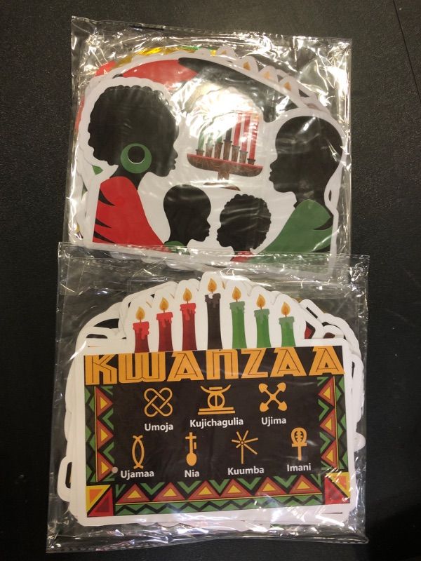 Photo 2 of 2 of cocomigo 20pcs Kwanzaa Decorations Hanging Swirls, Happy Kwanzaa Decorations African Heritage Holiday Kwanzaa Decor Foil Ceiling Streams, Kwanzaa Decorations for Home Kwanzaa Decorations Classroom