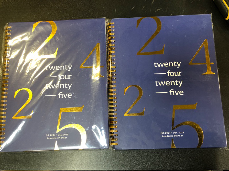 Photo 2 of 2 books of Riley's Planner 2024-2025 Academic Year, 18-Month School Calendar 2024-2025 Planner Book Hardcover, Monthly and Weekly Student Planner, Notes Pages, Twin-Wire Binding (8.5 x 11 inch, Blue)