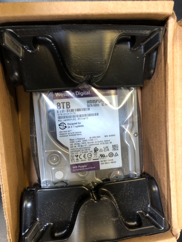 Photo 3 of Western Digital 8TB WD Purple Surveillance Internal Hard Drive HDD - SATA 6 Gb/s