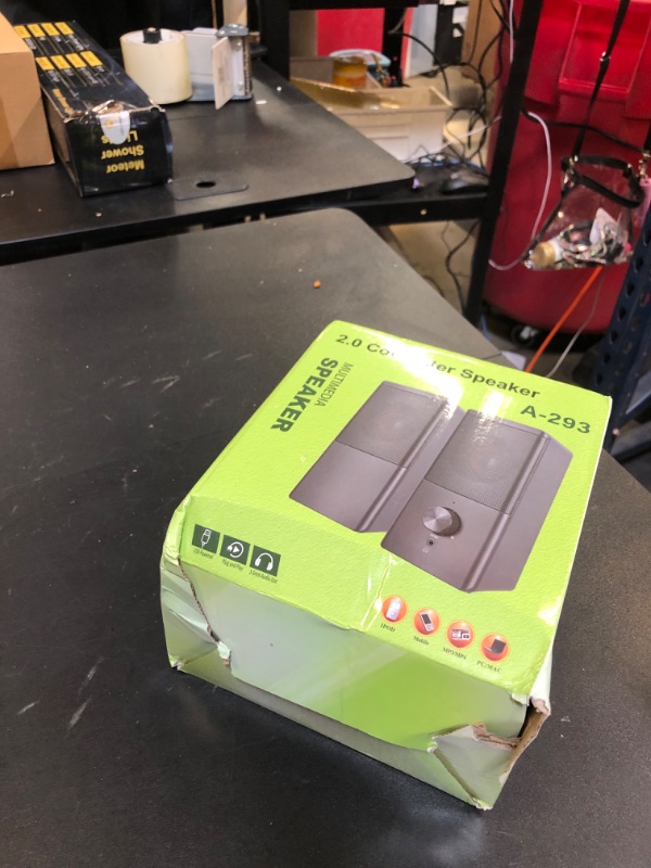 Photo 1 of ROSON Computer Speaker, Compact Size Speaker with Headphone Jack, Enhanced Bass and Volume Control, Stereo 2.0 USB Powered 3.5mm Aux Multimedia Speakers for Laptop/Desktop/Tablets/Phone