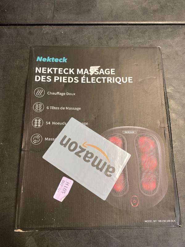 Photo 1 of Nekteck Foot Massager with Heat, Shiatsu Heated Electric Kneading Foot Massager Machine for Plantar Fasciitis, Built-in Infrared Heat Function and Power Cord (Black)