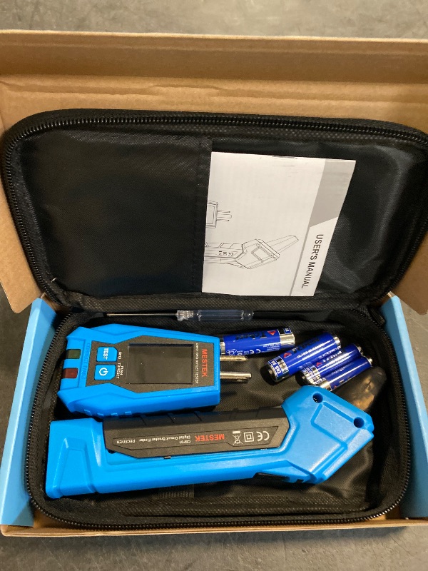 Photo 1 of MESTEK Circuit Breaker Finder, Electrical Circuit Tracer Tool Kit with Integrated GFCI Outlet Tester, Works on AC 90-120V, Circuit Tester with Buzzer Alarm & Color LCD Display, Includes Carrying Case