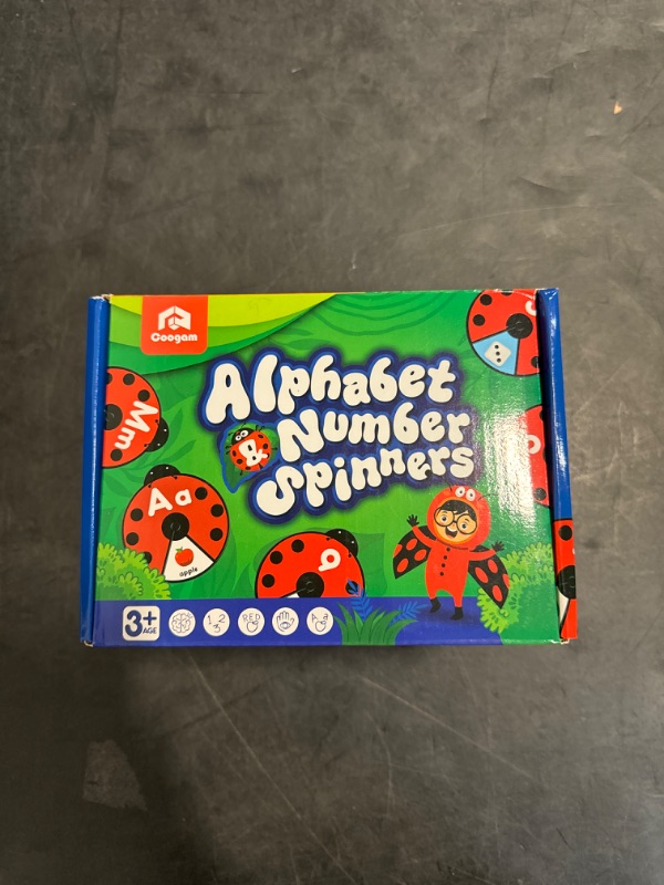 Photo 1 of Coogam Interactive Alphabet Learning Toy, ABC Number Letters Spinning Game, Sight Words Animal Pattern Ladybug Cards, Montessori Educational Toy Gift for 3 4 5 Year Old Baby Toddlers
