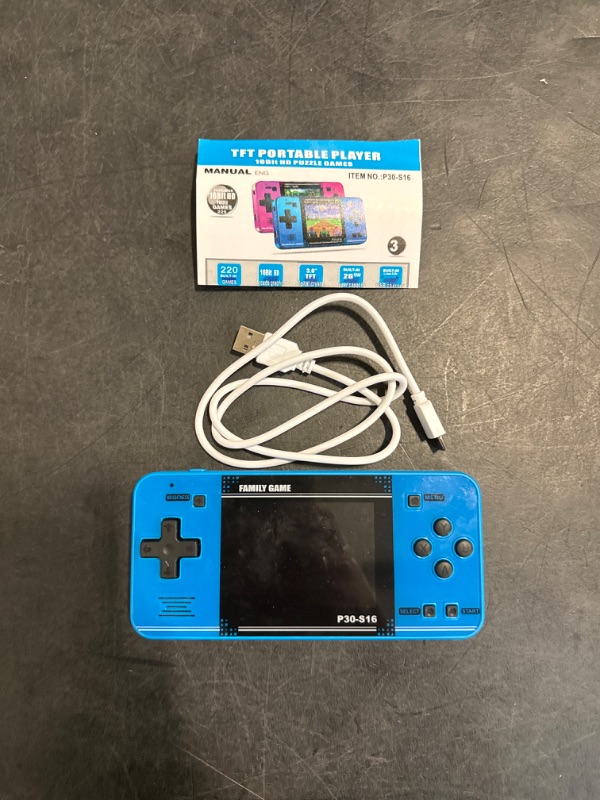 Photo 1 of Handheld Game for Kids -Preloaded 220 Retro Video Games, Portable Gaming Player with Rechargeable Battery 3.0" LCD Screen, Mini Arcade Electronic Toy Gifts for Boys Girls (Blue)