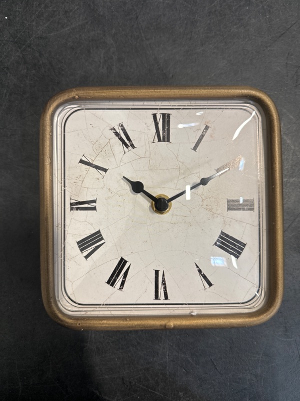 Photo 1 of NIKKY HOME Vintage Silent Non-Ticking Table Clock, Shelf Desk Top Clock Battery Operated, Retro Home Decor for Bedroom Living Room Mantel Desktop Countertop, Gold