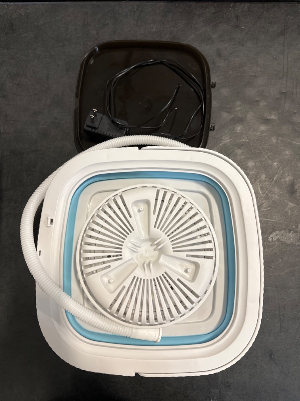 Photo 1 of Portable Washing Machine, 16L Collapsible Mini Washer and Spin Dryer, Compact Folding Small Laundry Washer, Socks, Baby Clothes, Underwear, Towels, Dorm, RV, Camping, Apartment, Travel (Blue)