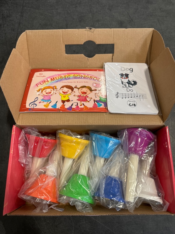 Photo 1 of Hand Bells, 8 Note Musical Handbells Set with 17 Songbook Musical Toy Percussion Instrument for Toddlers Children Kids for Children's Day Family Activity School and Church (Upgraded Edition)