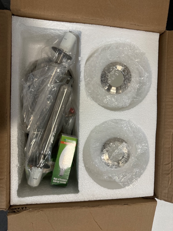 Photo 1 of Dimmable Wall Sconces Set of Two, Brushed Nickel Plug in Wall Sconces with Glass Globe Shade, Silver Wall Lamp with Plug in Cord, Bathroom Light Fixture with Switch Wall Light for Bedside Bedroom
