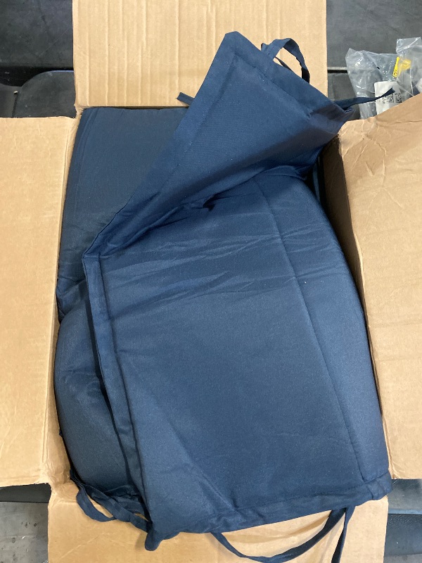 Photo 1 of Wenqik 2 Pcs Folding Chaise Lounge Cushion Outdoor 72'' x 21'' Outdoor Lounge Chair Cushion with Waist Pillow Waterproof Lounge Cushions for Outdoor Furniture Patio Lawn Pool Navy Blue, No Chair