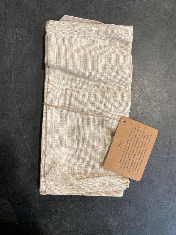 Photo 1 of Solino Home 9" Light Natural Linen Cocktail Napkins Set of 12 – 100% Pure Linen – Athena