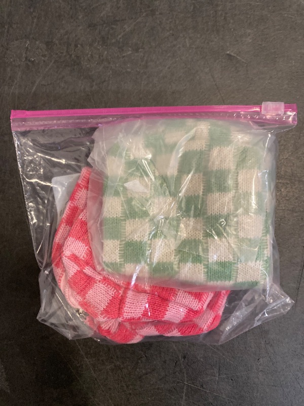 Photo 1 of PAZIMIIK Checkered Makeup Bag for Purse Portable Zipper Make Up Pouch Small Cosmetic Case for Travel Accessories (2PCS Hotpink Light Green)