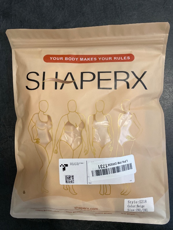 Photo 1 of (2XL/3XL) SHAPERX Shapewear for Women Tummy Control Bodysuit Mid Thigh Butt Lifter Body Shaper Shorts SZ5218-2-Beige-