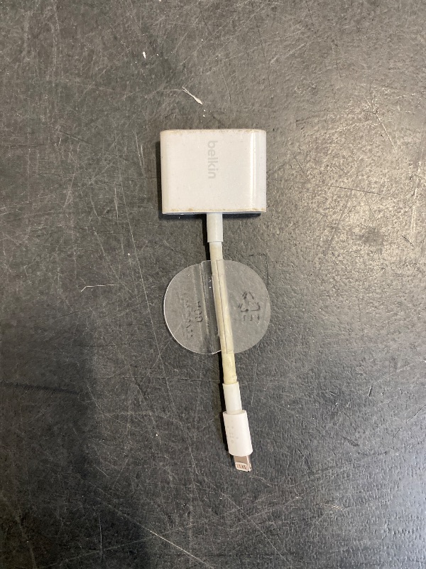 Photo 1 of Belkin RockStar Lightning Audio Cable and Charger for iPhone 14, 13, 12, 11, 10 - White