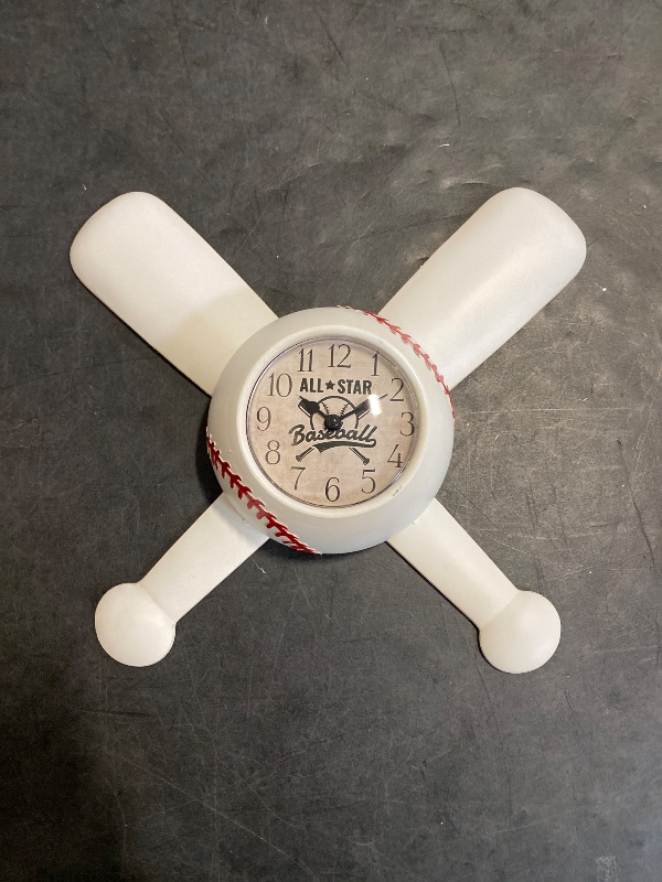 Photo 1 of Baseball Gifts For Boys 8-12 Baseball Wall Clock Boys Room Wall Decor Art Accessories Party Decorations Stuff Vintage Kids Bedroom 10-12 Sports Fan Metal Game Themed Decor Man Cave Wall Baseball Decor