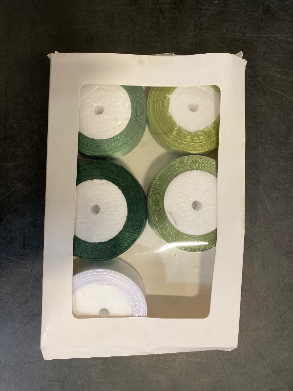 Photo 1 of Green Ribbon Set Green Satin Ribbon for Gift Wrapping Assorted Ribbon 1 Inch 125 Yards White Ribbon/Sage Green Ribbon/Mint Green Ribbon/Olive Green Ribbon/Dark Green Ribbon St Patty's Day Decorations