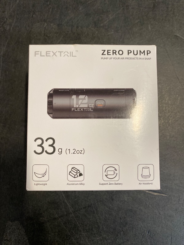 Photo 1 of FLEXTAILGEAR Zero Pump Air Pump for Inflatables, 1.2 oz Ultra-Mini Electric air Pump Portable Air Mattress Pump, Rechargeable Air Pump for Pool Floats Air Bed Air Mattress