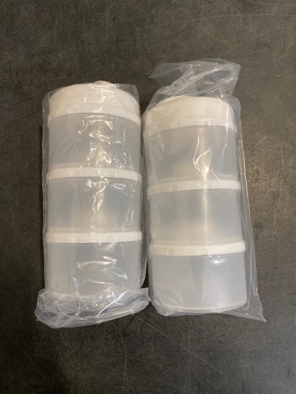 Photo 1 of Termichy Stackable Formula Dispenser Portable Milk Powder Container, 2 Pack, White