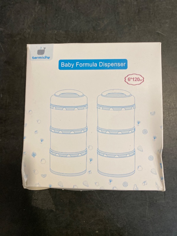 Photo 1 of Termichy Stackable Formula Dispenser Portable Milk Powder Container, 2 Pack, White