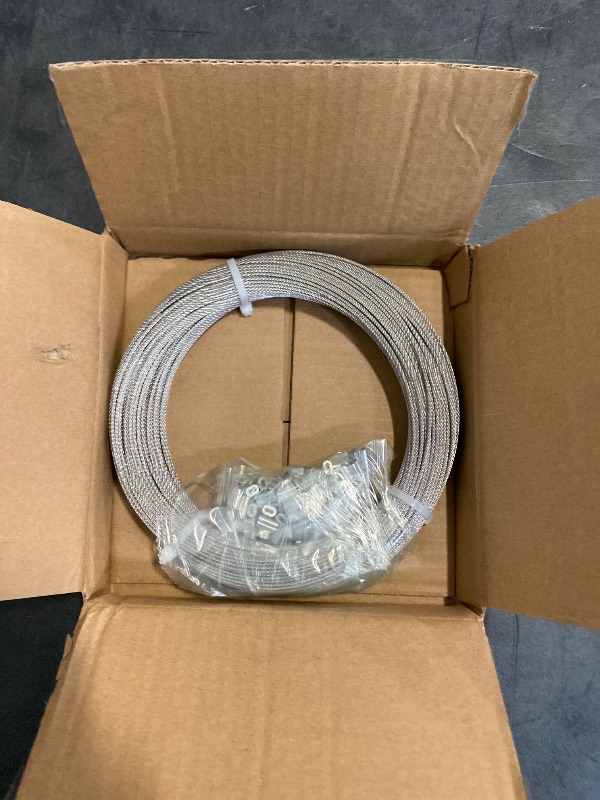 Photo 1 of 304 Stainless Steel Wire Rope Cable, 1/16 Aircraft Cable, 200FT With 100Pcs Crimping Sleeves, Clothes Line, Trellis Wire, 7x7 368lbs Breaking Strength
