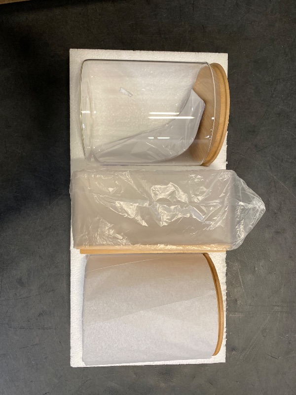 Photo 1 of Glass Jars and Acrylic Dryer Sheet Holder, Laundry Pods Container with Bamboo Lid and 27 Labels, Powder Detergent Containers for Laundry Room Organization, Storage Jars Set (3 Pack)