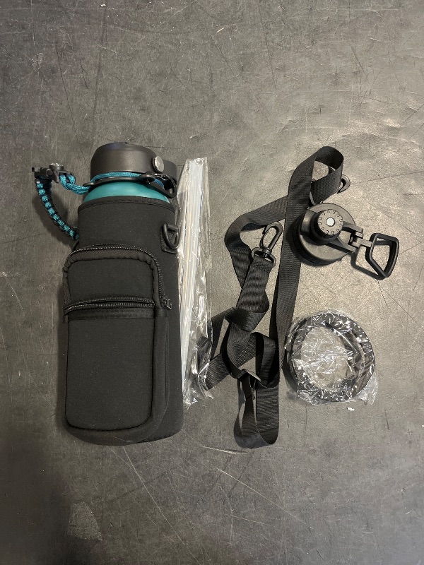 Photo 1 of 40oz Vacuum Stainless-Steel Water Bottles with Straw & Spout Lids, Leakproof Sports Metal Water Bottle Keeps Ice Cold-48Hrs Hot-24Hrs, Wide-mouth Water Bottle for Fitness Camping Running