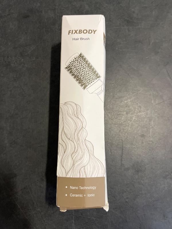 Photo 1 of FIXBODY Round Hair Brush with Boar Bristles, Nano Thermal Ceramic, Ionic Tech and Anti-Static, Roller Hairbrush for Blow Drying, Curling, Straightening (2.5 inch, Barrel 1.25 inch)
