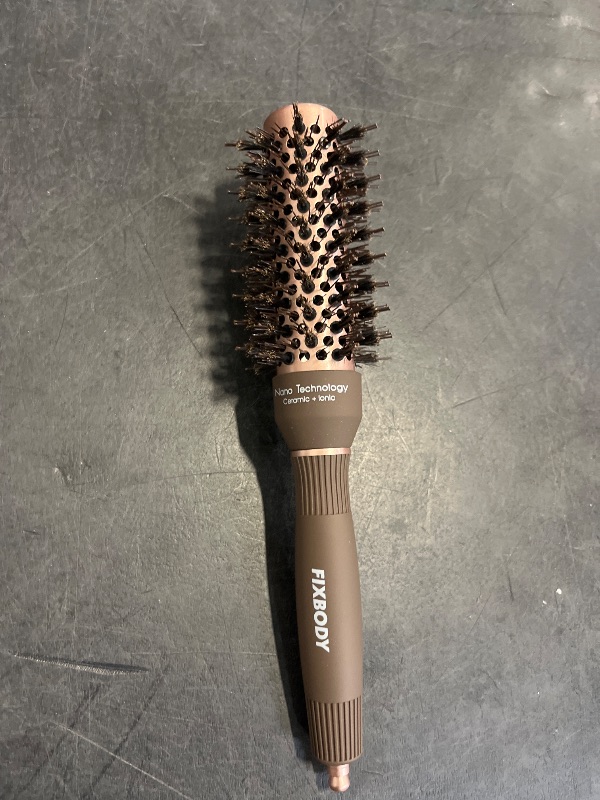 Photo 1 of FIXBODY Round Hair Brush with Boar Bristles, Nano Thermal Ceramic, Ionic Tech and Anti-Static, Roller Hairbrush for Blow Drying, Curling, Straightening (2.5 inch, Barrel 1.25 inch)