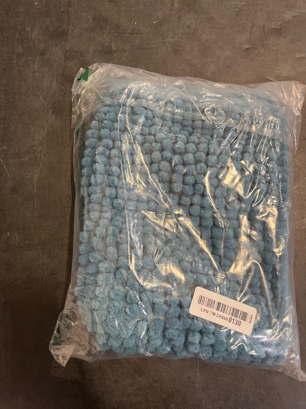 Photo 1 of SUBRTEX Bathroom Rugs Chenille Bath Rug Soft Short Plush Bath Mat Soft Shower Mat Water Absorbent Shower Mat Quick Dry Machine Washable(Stone Blue,16" x 24")