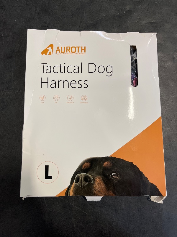 Photo 1 of Auroth Tactical Dog Harness for Small Medium Large Dogs No Pull Adjustable Pet Harness Reflective K9 Working Training Easy Control Pet Vest Military Service Dog Harnesses (L, Purple Camo)