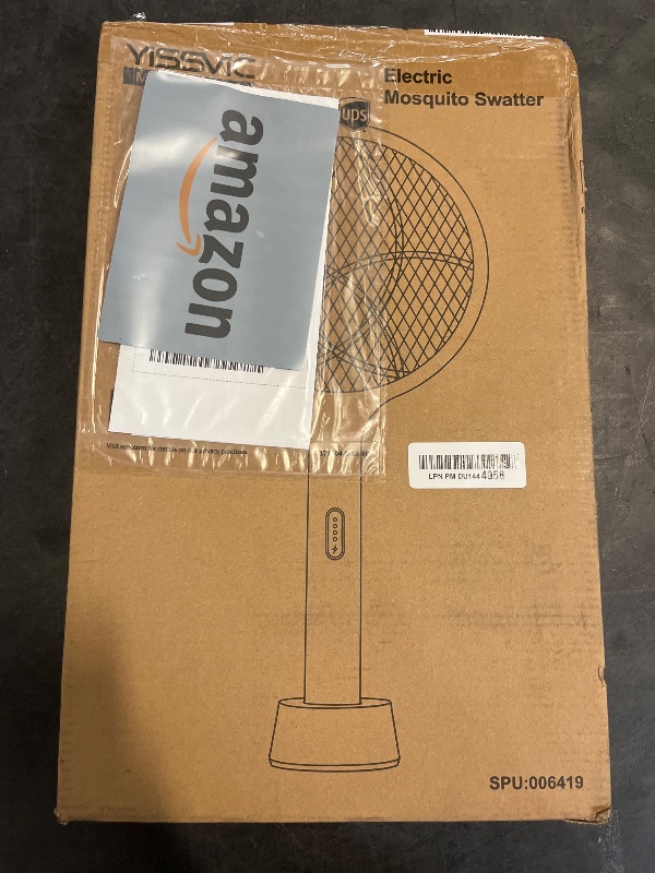 Photo 1 of YISSVIC Electric Fly Swatter 4000V Bug Zapper Racket Dual Modes Mosquito Killer with Purple Mosquito Light Rechargeable for Indoor Home Office Backyard Patio Camping