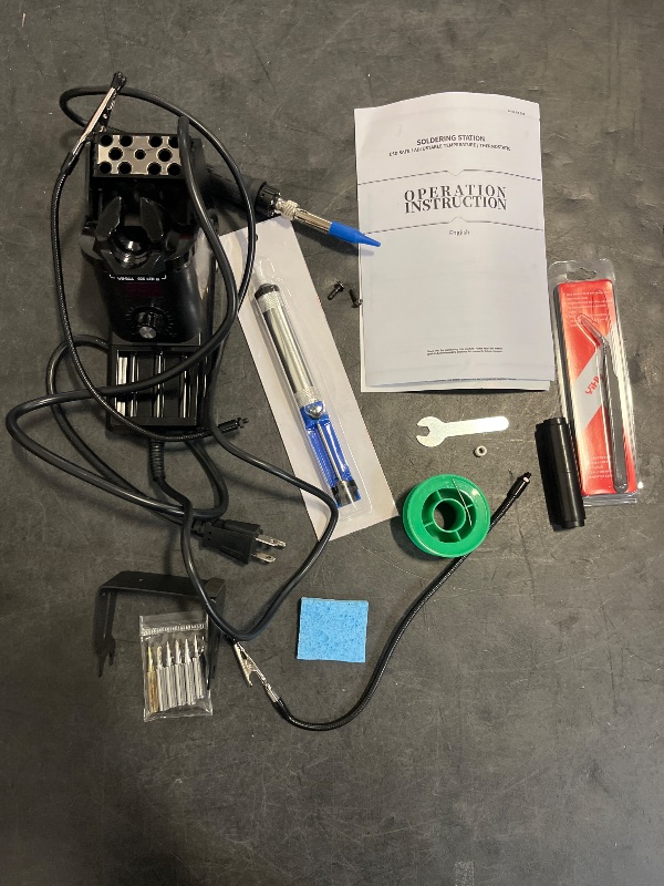 Photo 1 of YIHUA 926 III 60W Digital Display Soldering Iron Station Kit w 2 Helping Hands, 6 Extra Iron Tips, Lead-Free Solder, Solder Sucker, S/S Tweezers, °C/ºF Conversion, Auto Sleep & Calibration Support