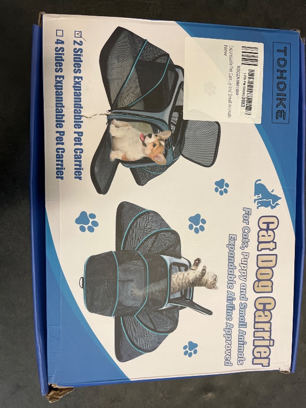 Photo 1 of Cat Dog Carrier - Airline Approved Expandable Soft-Sided Pet Carrier with Removable Fleece Pad and Pockets, for Cats/Puppy and Small Animals Large(2 side expandable)
